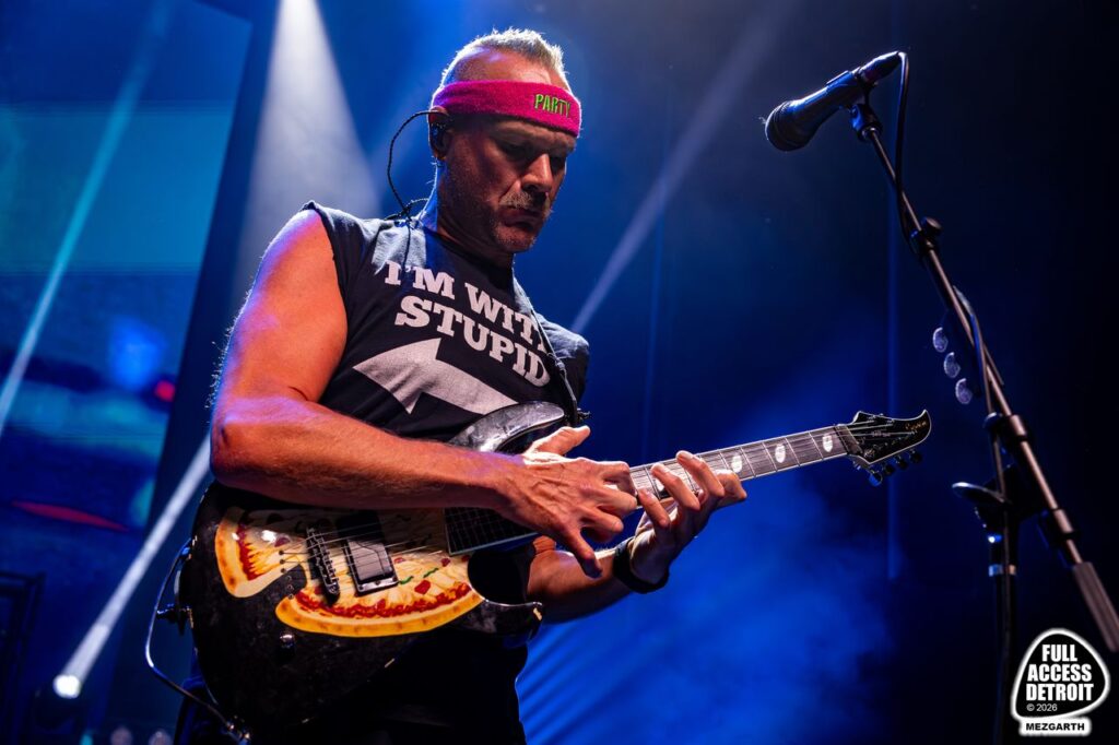 Guitarist in a red bandana playing at the Fillmore