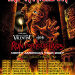 Official Iron Maiden Run For Your Lives 2027 North American tour poster.