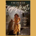 Twinnie’s Gypsy Heart Tour 2027 poster listing shows in Glasgow, London, Bristol and Leeds.