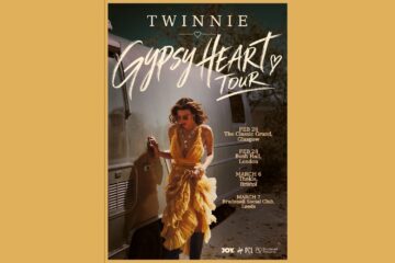 Twinnie’s Gypsy Heart Tour 2027 poster listing shows in Glasgow, London, Bristol and Leeds.